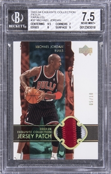 2003-04 UD "Exquisite Collection" Patch Parallel #3-P Michael Jordan Game Used Patch Card (#05/10) – BGS NM+ 7.5